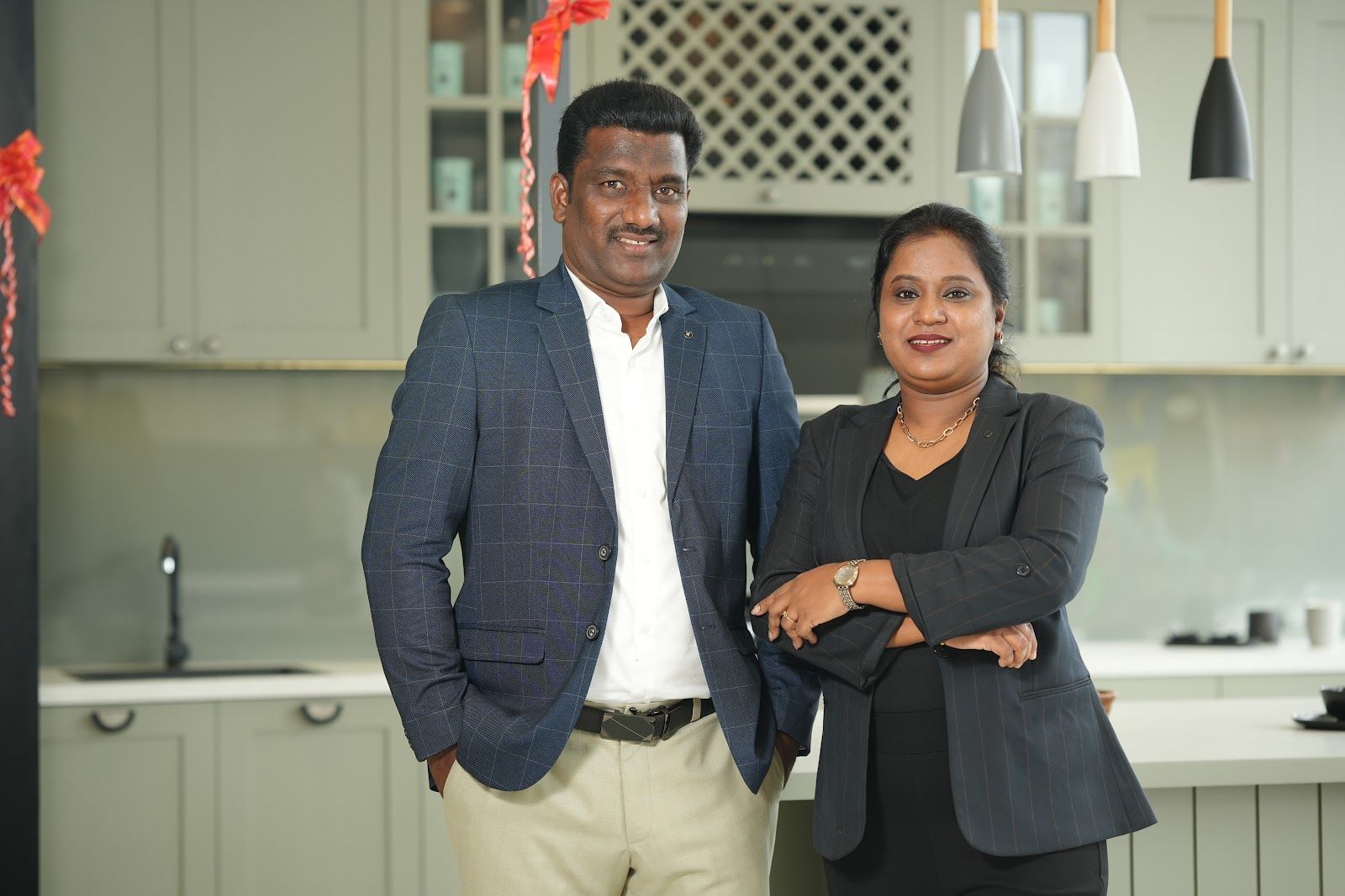 Founders Apsana Shaikh and Sameer Shaikh in the AS9 Interiors showroom