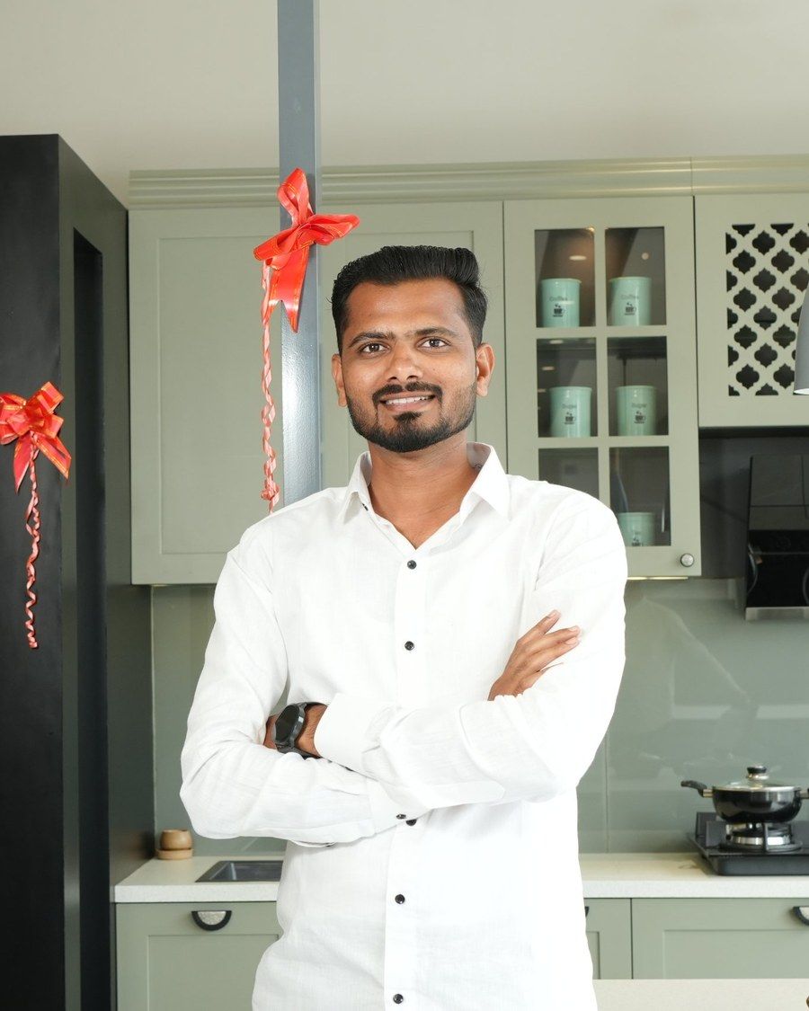 AS9 Interiors factory project manager in the AS9 kitchen display
