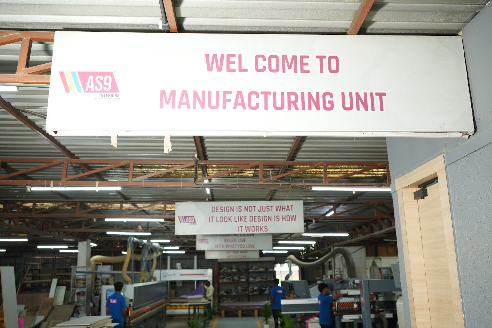 Entrance to the AS9 Interiors manufacturing unit